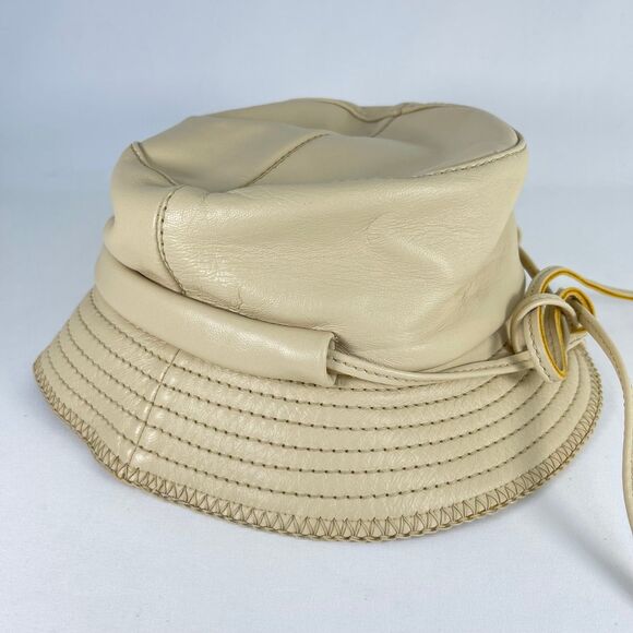 Jacquemus Beige Leather Bucket Hat | NEW main image 4